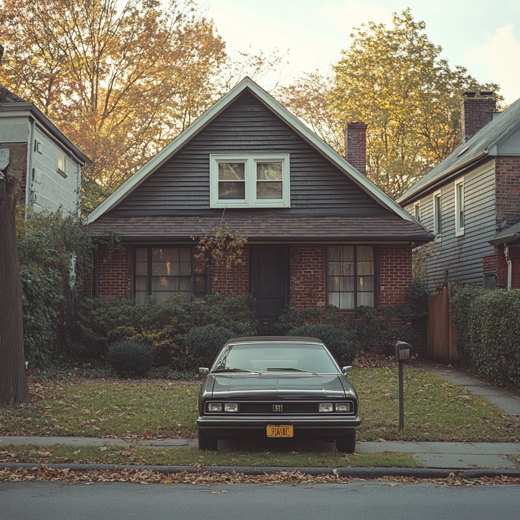 A car parked in front of a house | Source: no source