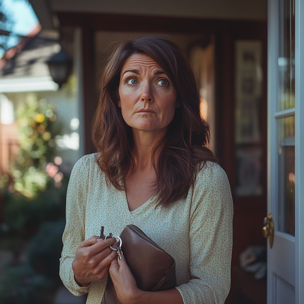 A worried woman holding car keys and her purse | Source: No source