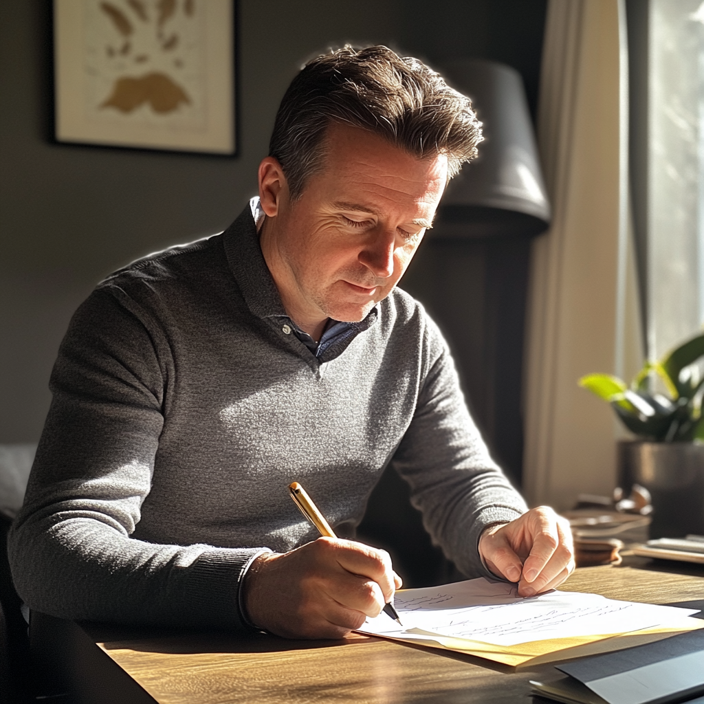 A man writing a letter | Source: no source