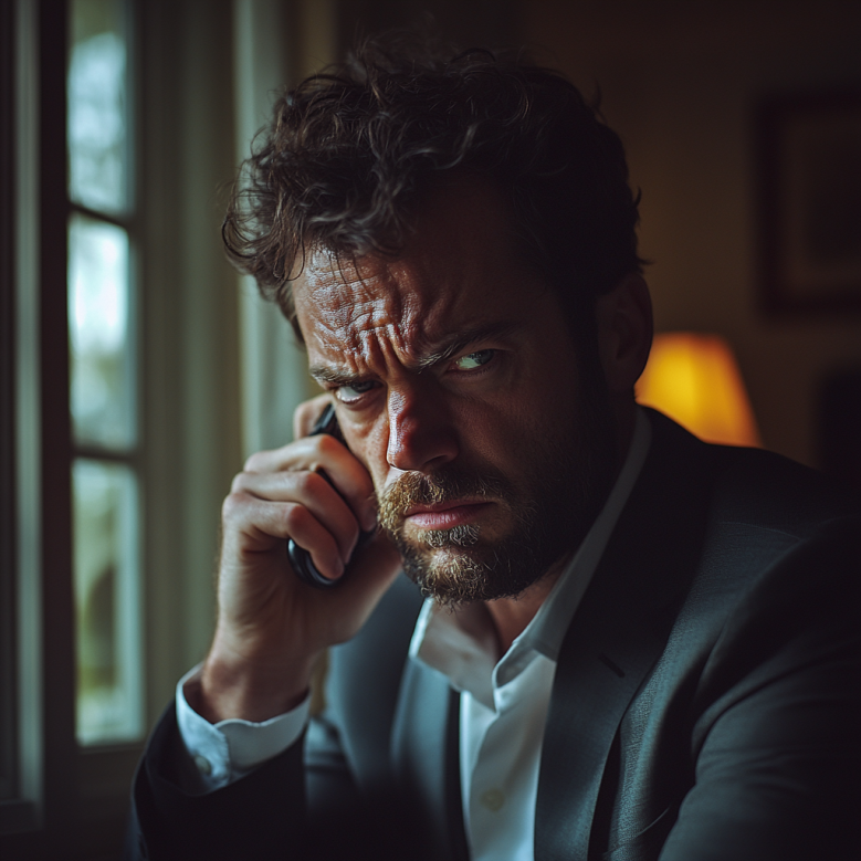 A stressed-out man on a call | Source: no source