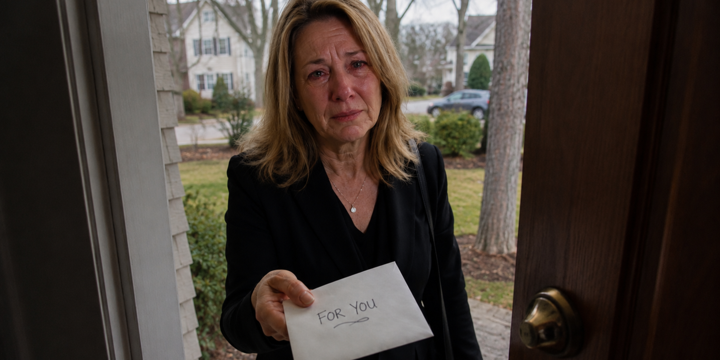 A woman handing out an envelope | Source: No source