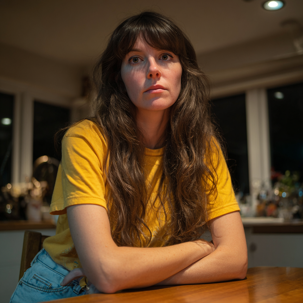 A pensive woman sitting at a table | Source: No source