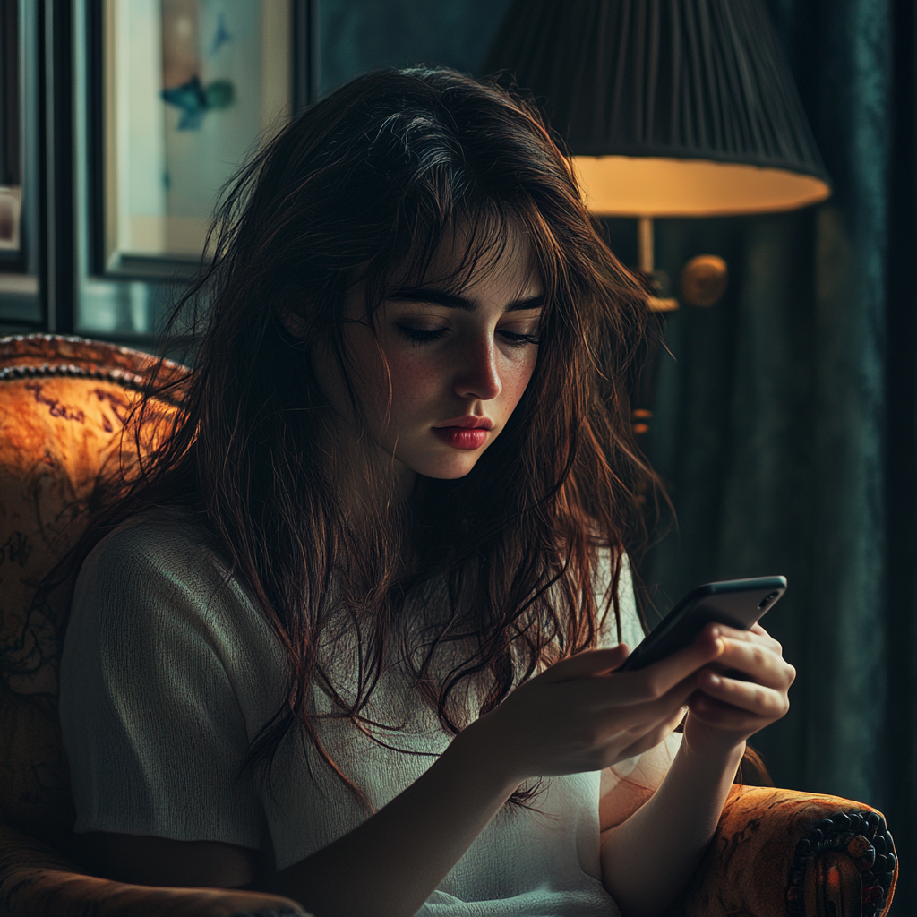 Woman scrolling on her phone | Source: no source