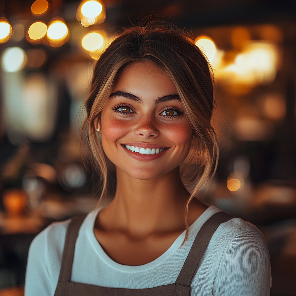 A cheerful juice bar attendant | Source: No source