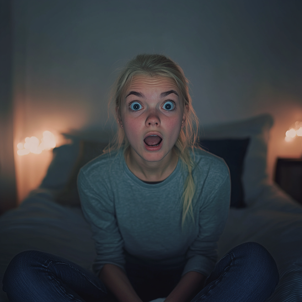 A shocked scared young woman | Source: no source