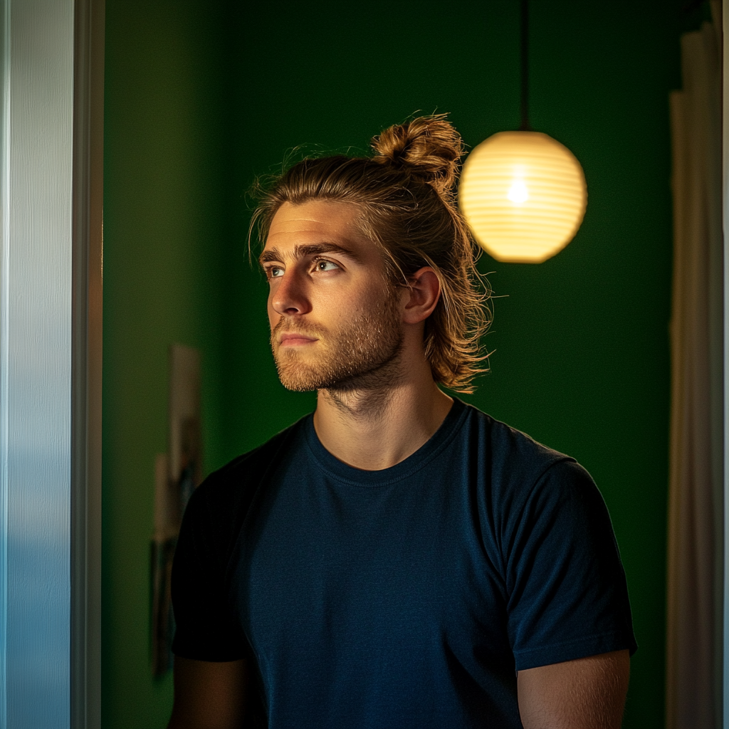 A man standing in a doorway | Source: No source