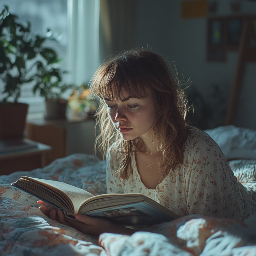 A woman reading a book | Source: no source