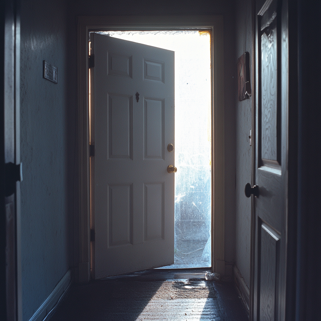 A front door opening a bit | Source:  no source