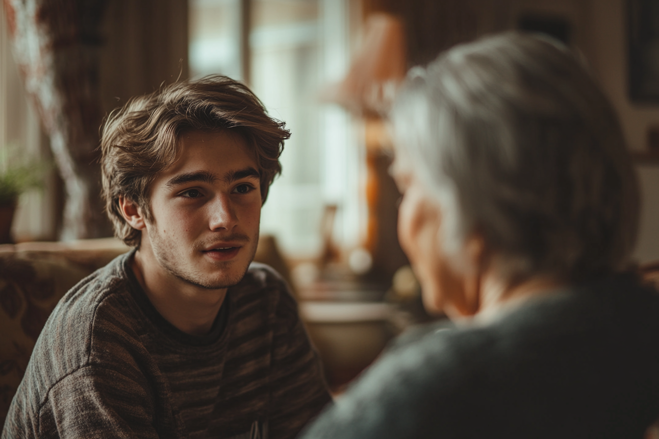 Man talking to his mother | Source: No source