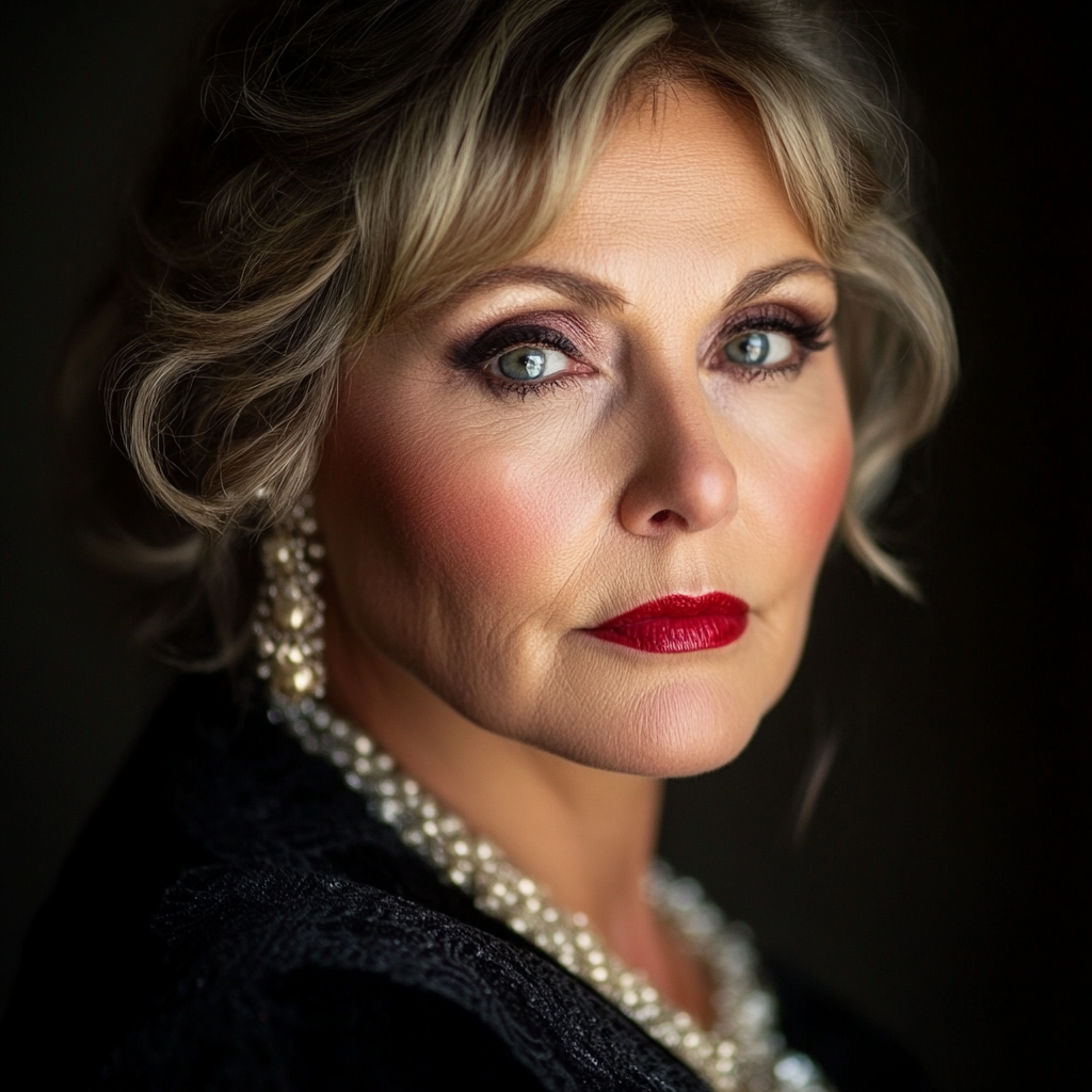 A glamorous woman with heavy makeup | Source: no source