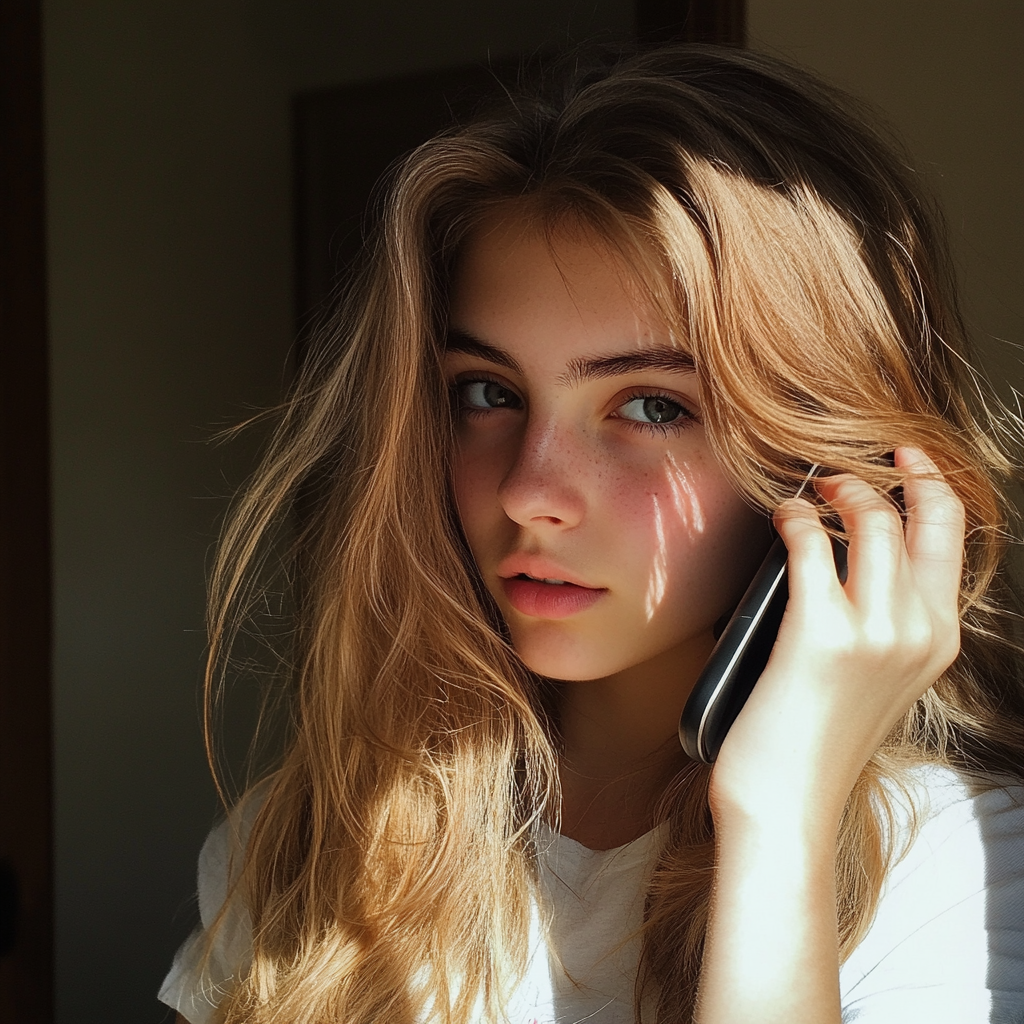 A teenage girl on the phone | Source: no source