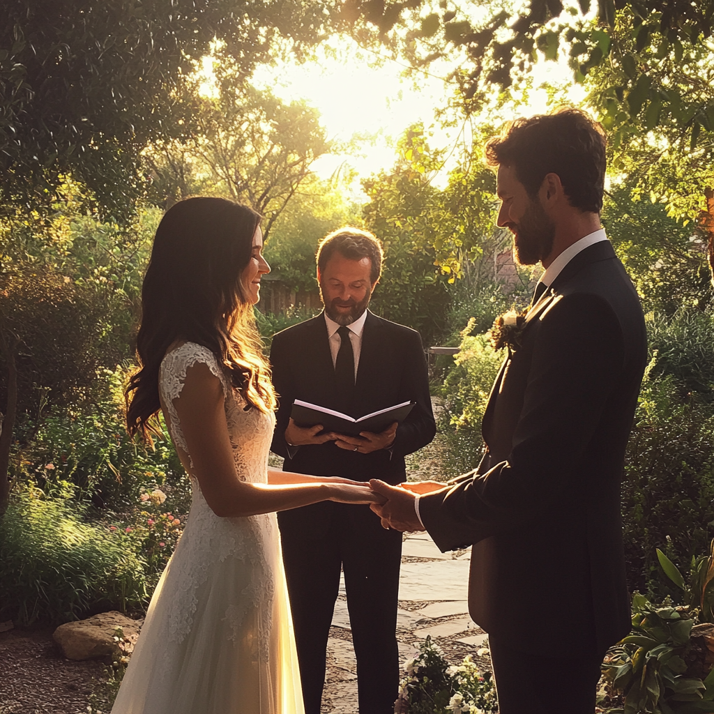 Bride and Groom exchanging vows on their wedding day | Source: No source