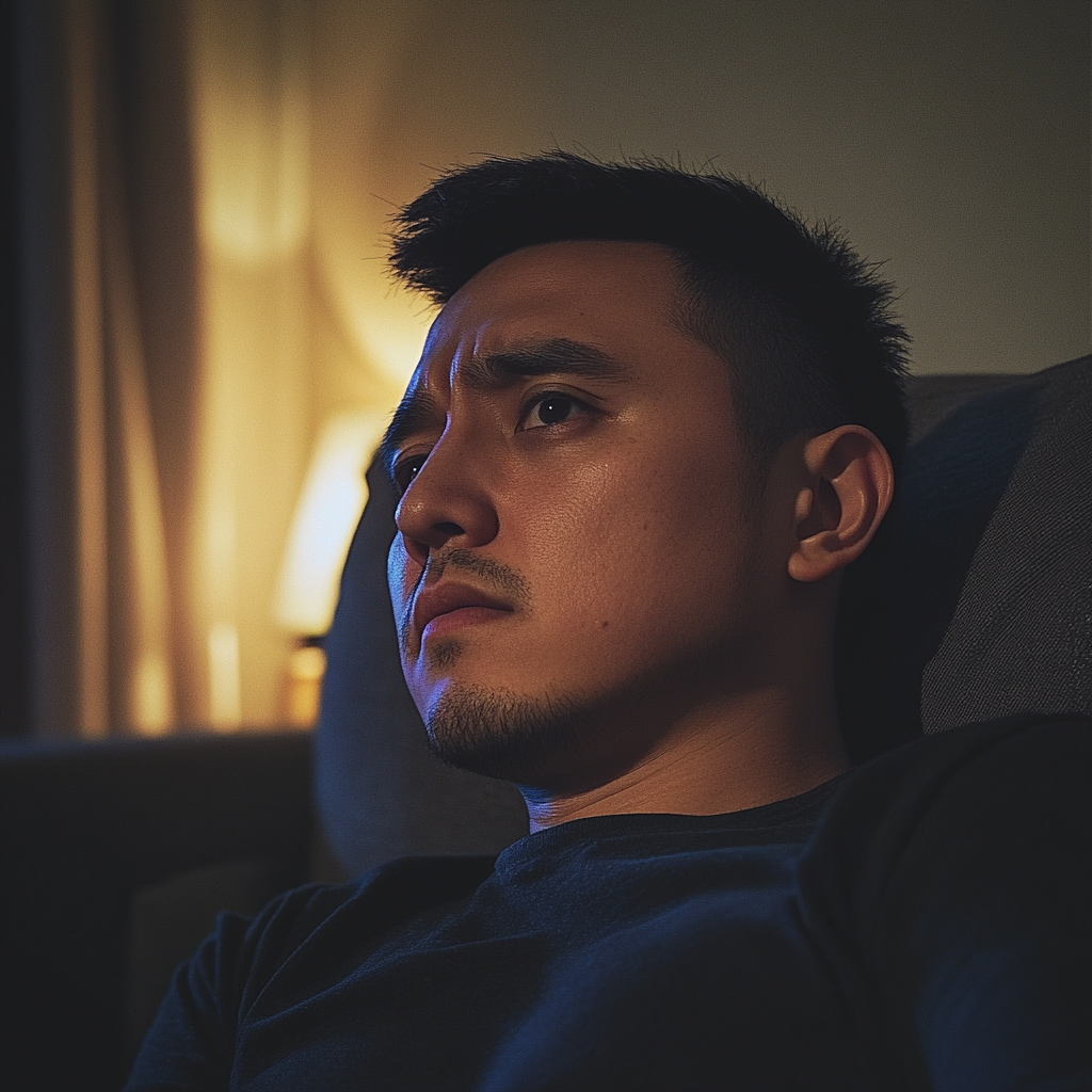 A man sitting on a couch | Source: No source