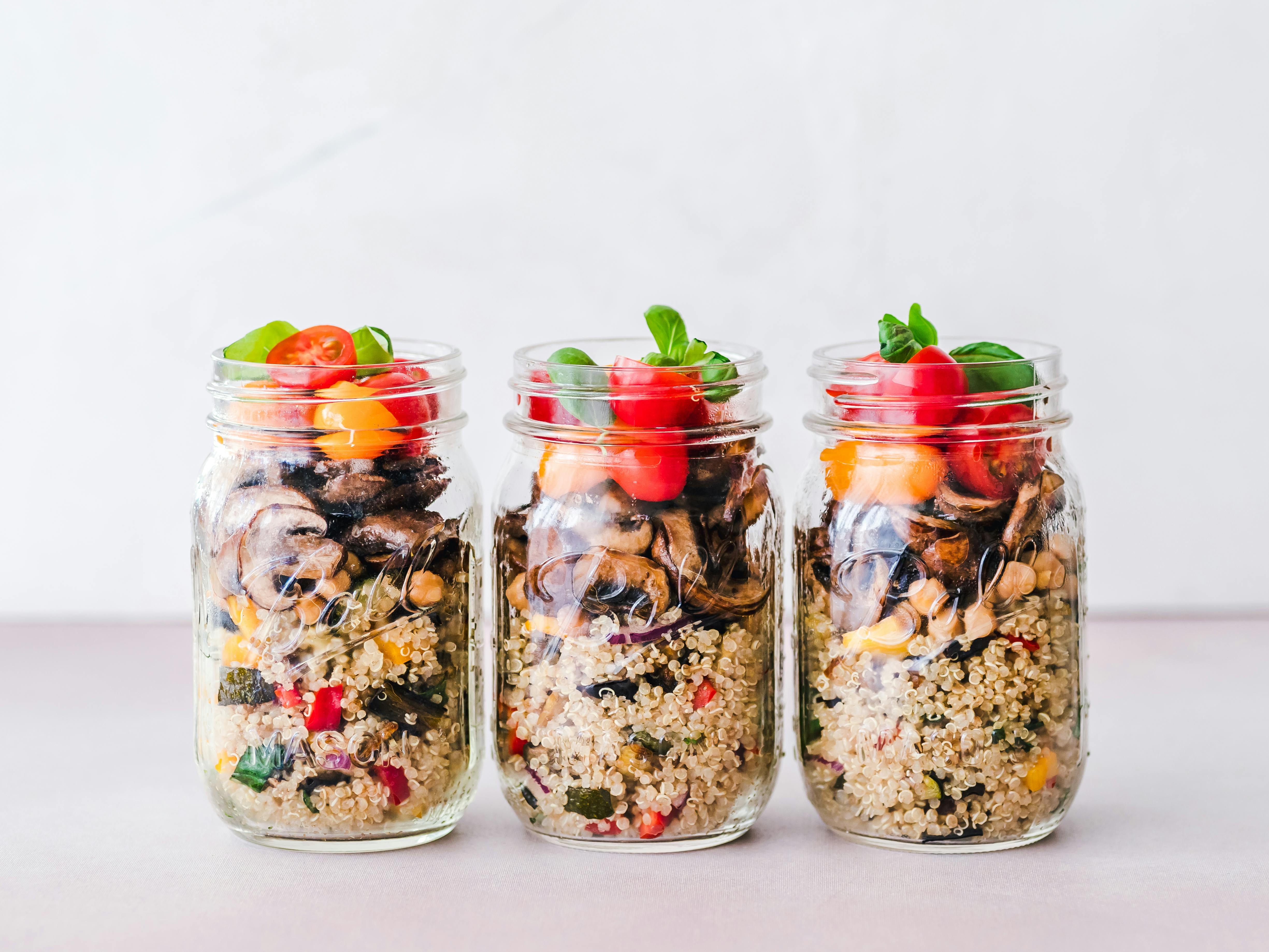 Glass jars with food high in fiber | Source: Pexels