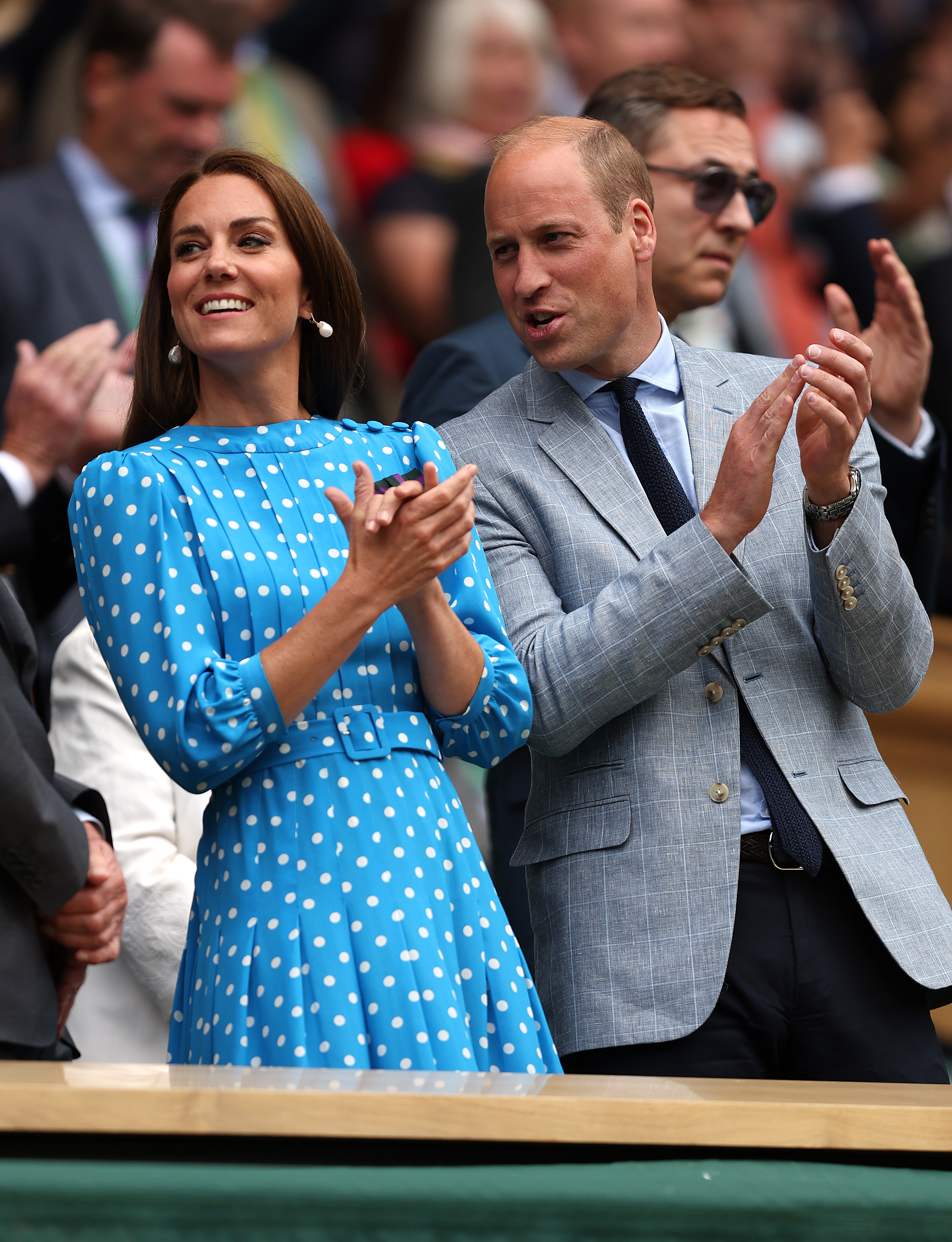 Catherine, Princess of Wales, and William, Prince of Wales,  on match on day nine of The Wimbledon Championships 2022 at the All England Lawn Tennis and Croquet Club on July 5 in London. | Source: Getty Images