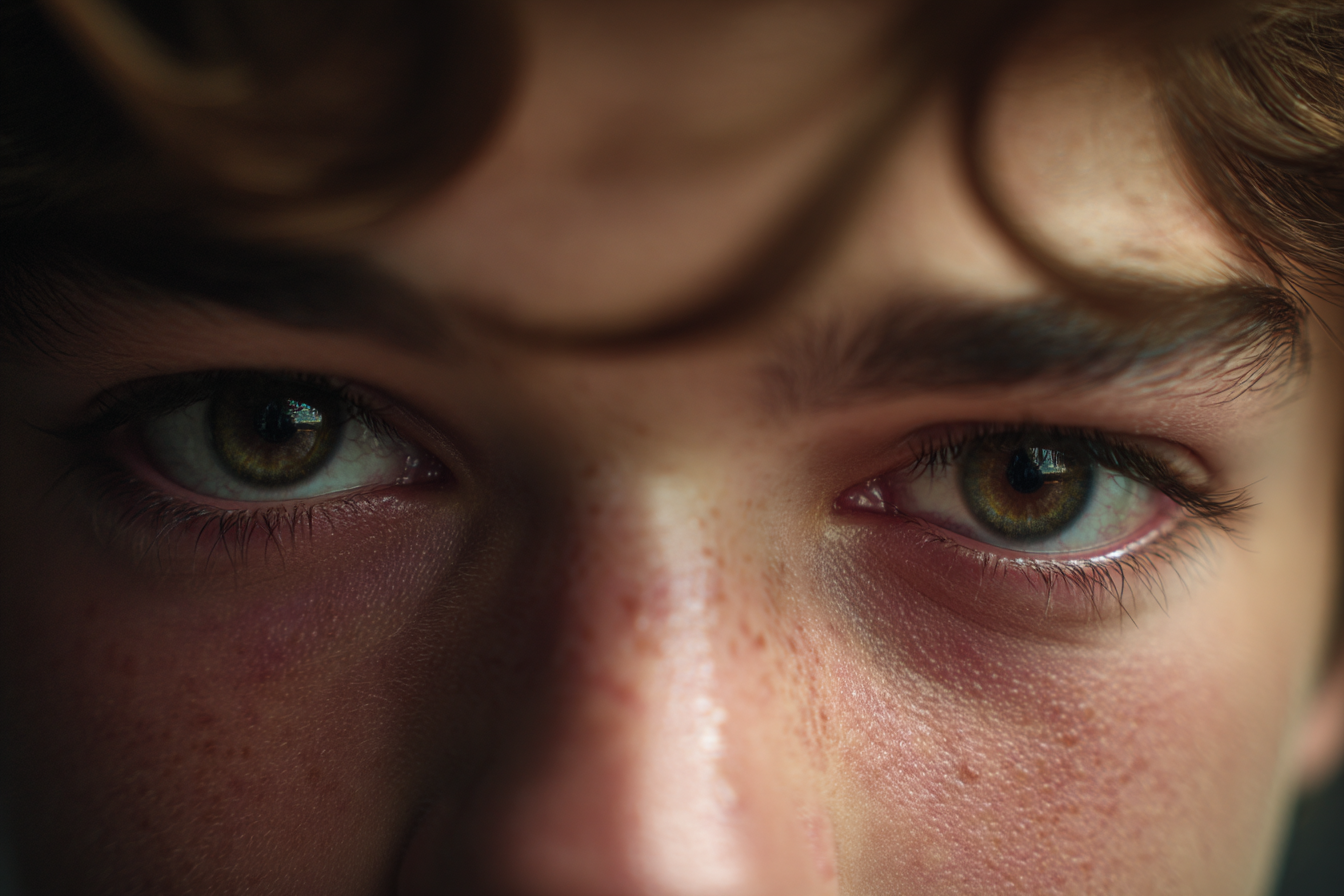 A close-up shot of a boy's eyes | Source: no source