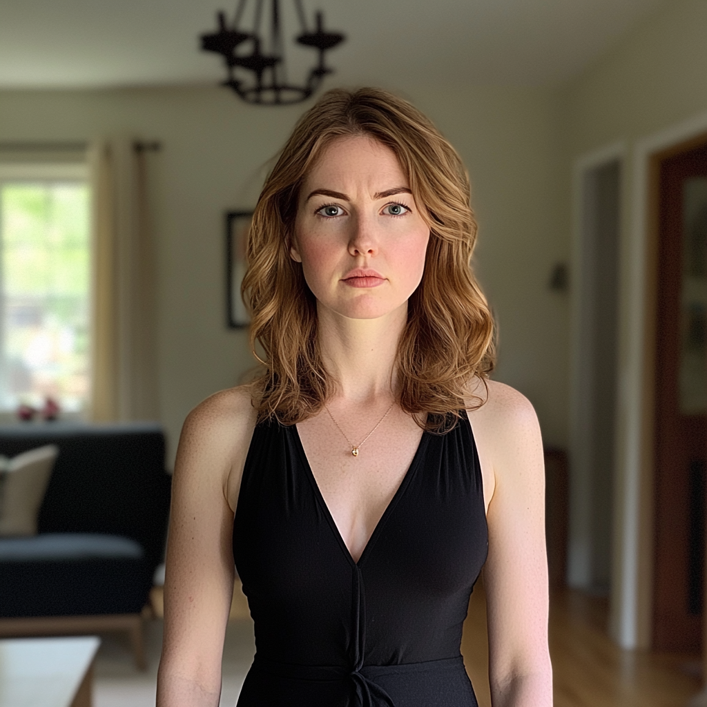 A woman standing in a living room | Source: no source