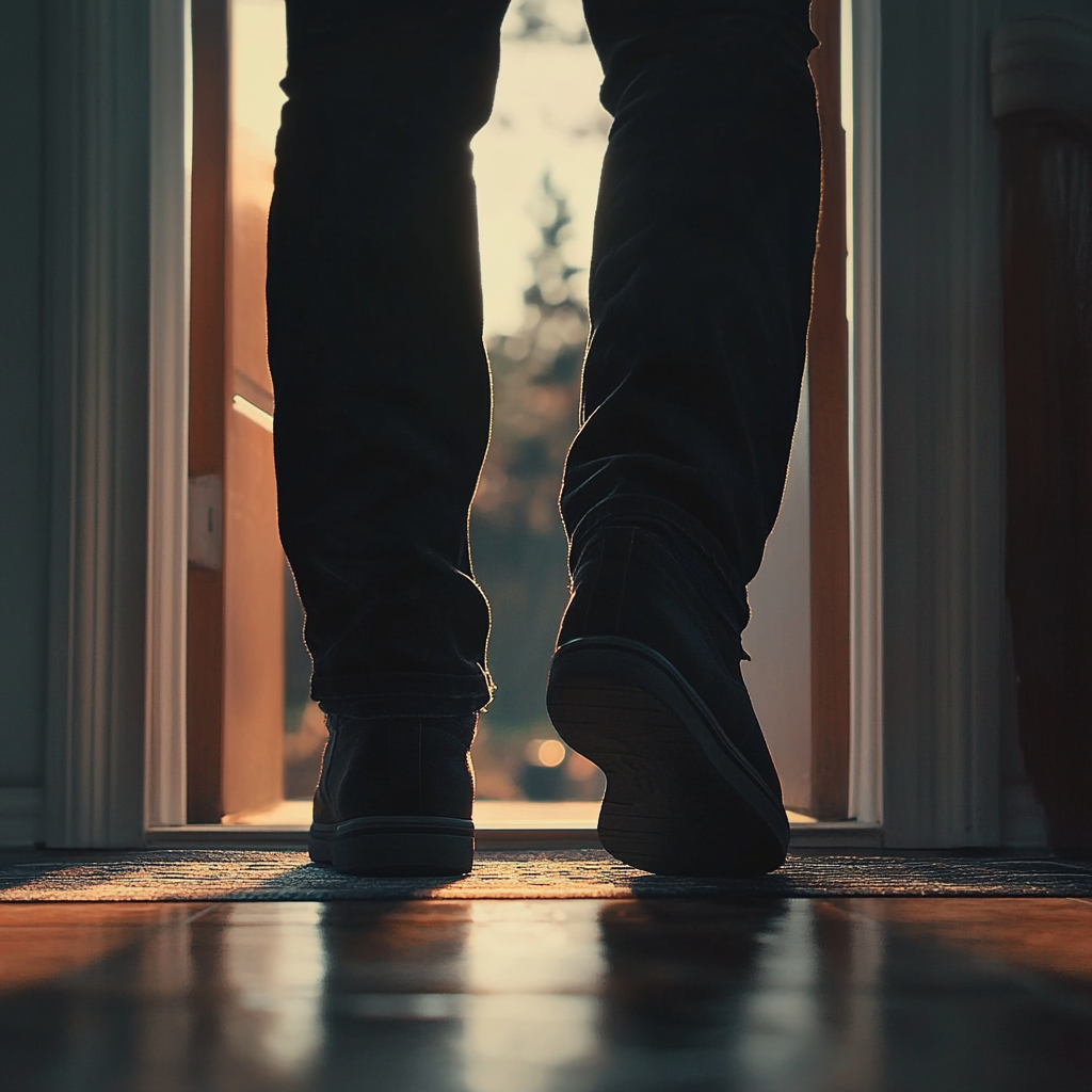 A man leaving a house | Source: No source