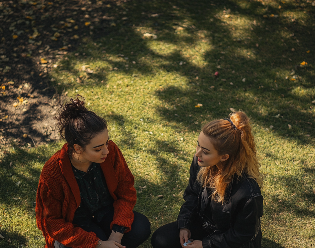 Woman having a chat in the park | Source: No source