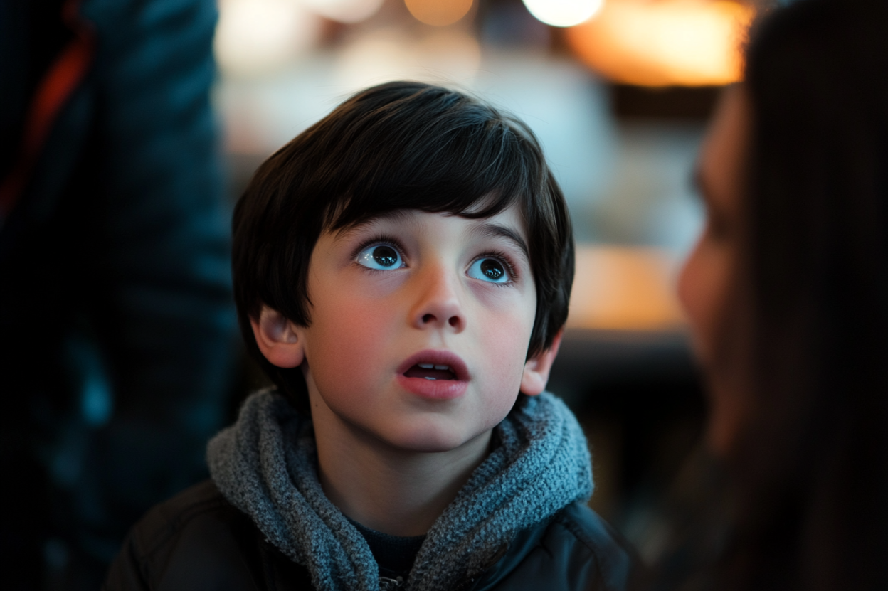 A boy speaking to his mother | Source: No source