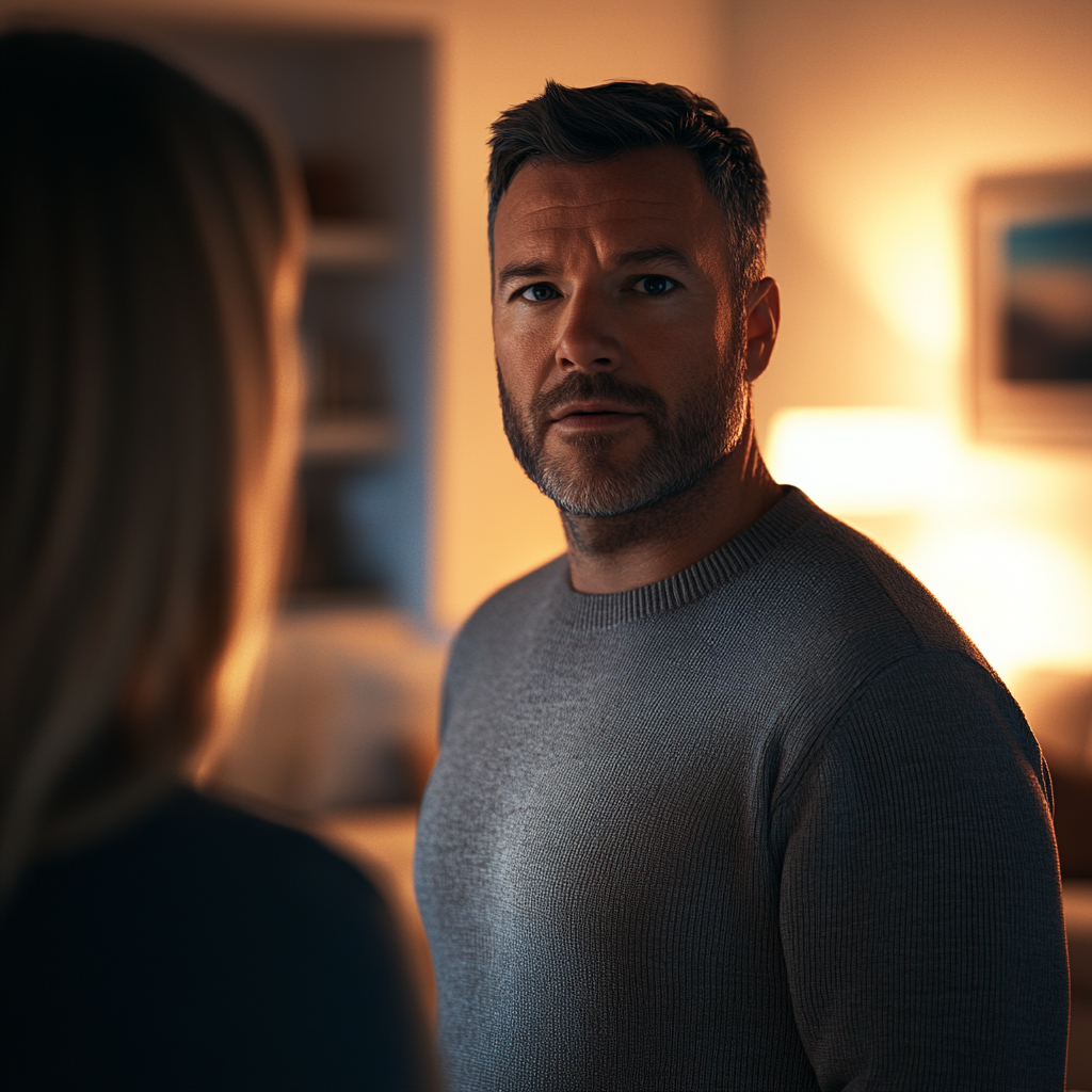 A man talking to his wife | Source: no source