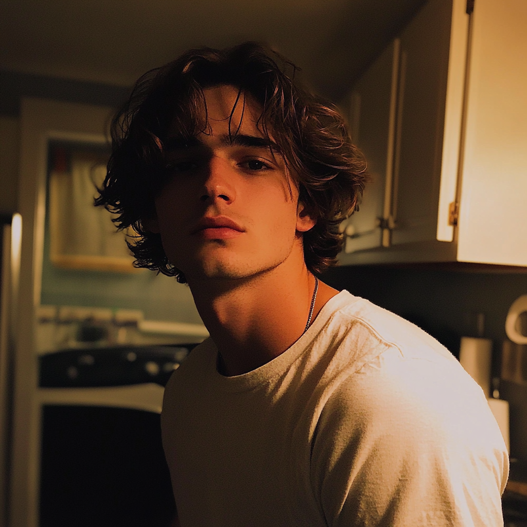 A young man standing in a kitchen | Source: no source