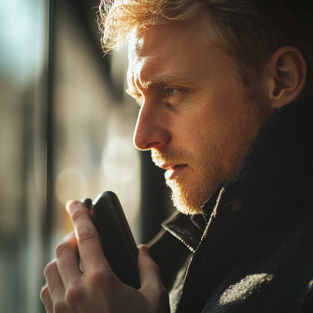 A serious man talking on his phone | Source: No source
