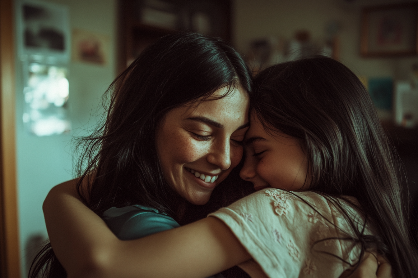 A woman hugging her daughter | Source: No source