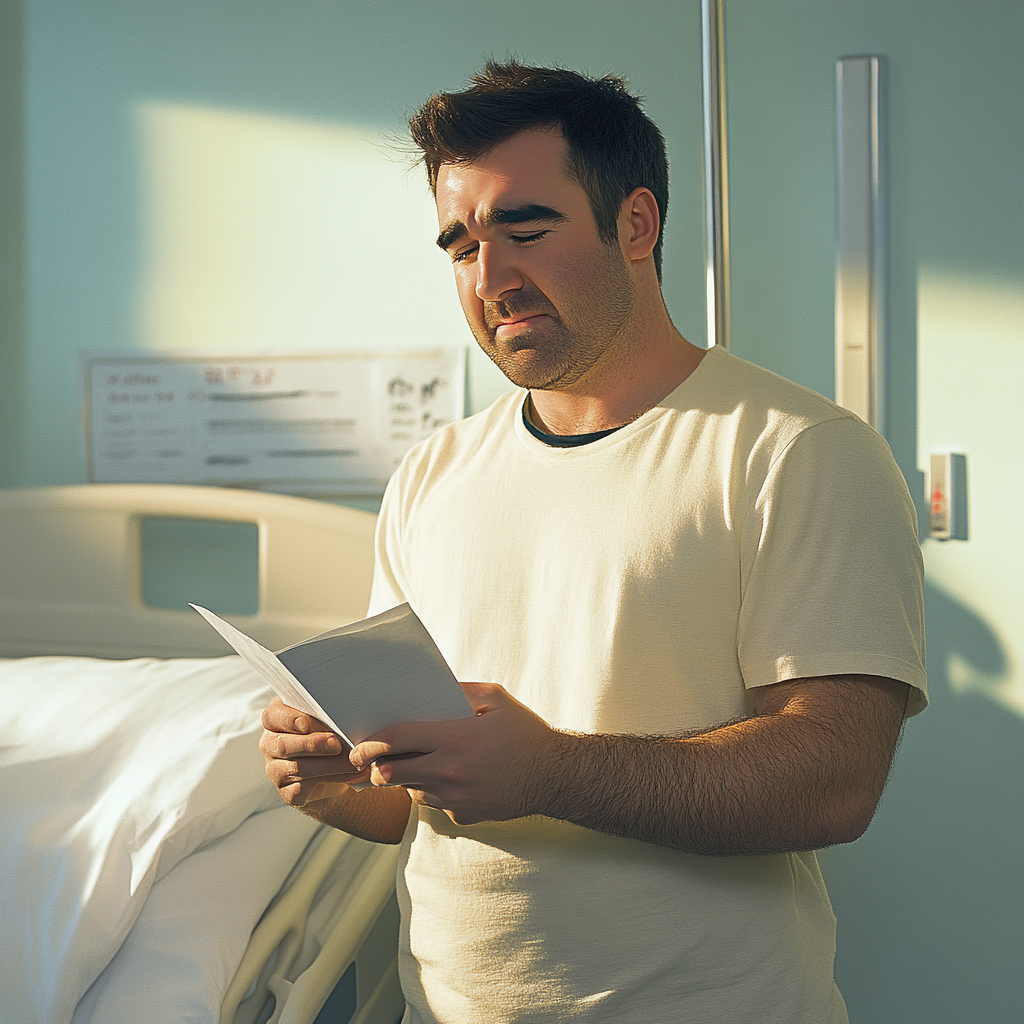 A man reading a note | Source: No source