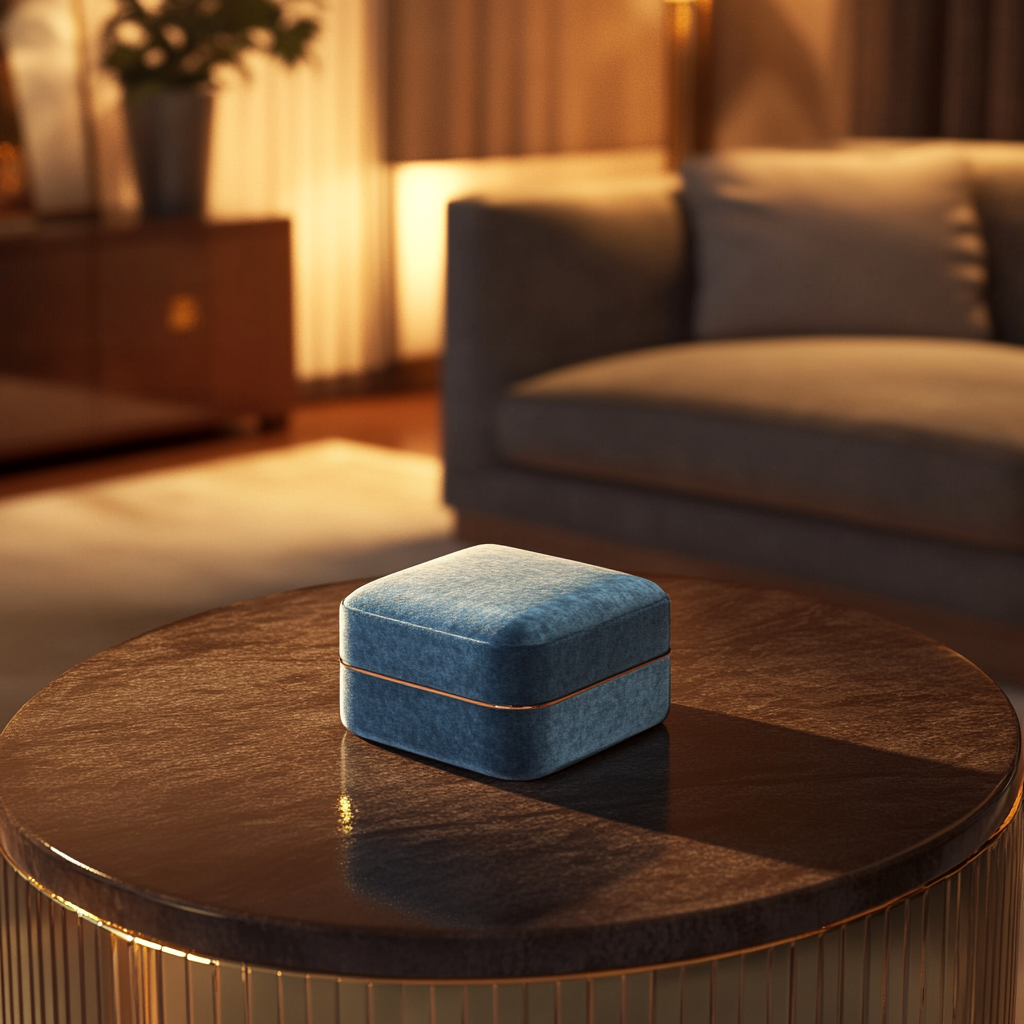 A velvet box on a table | Source: No source