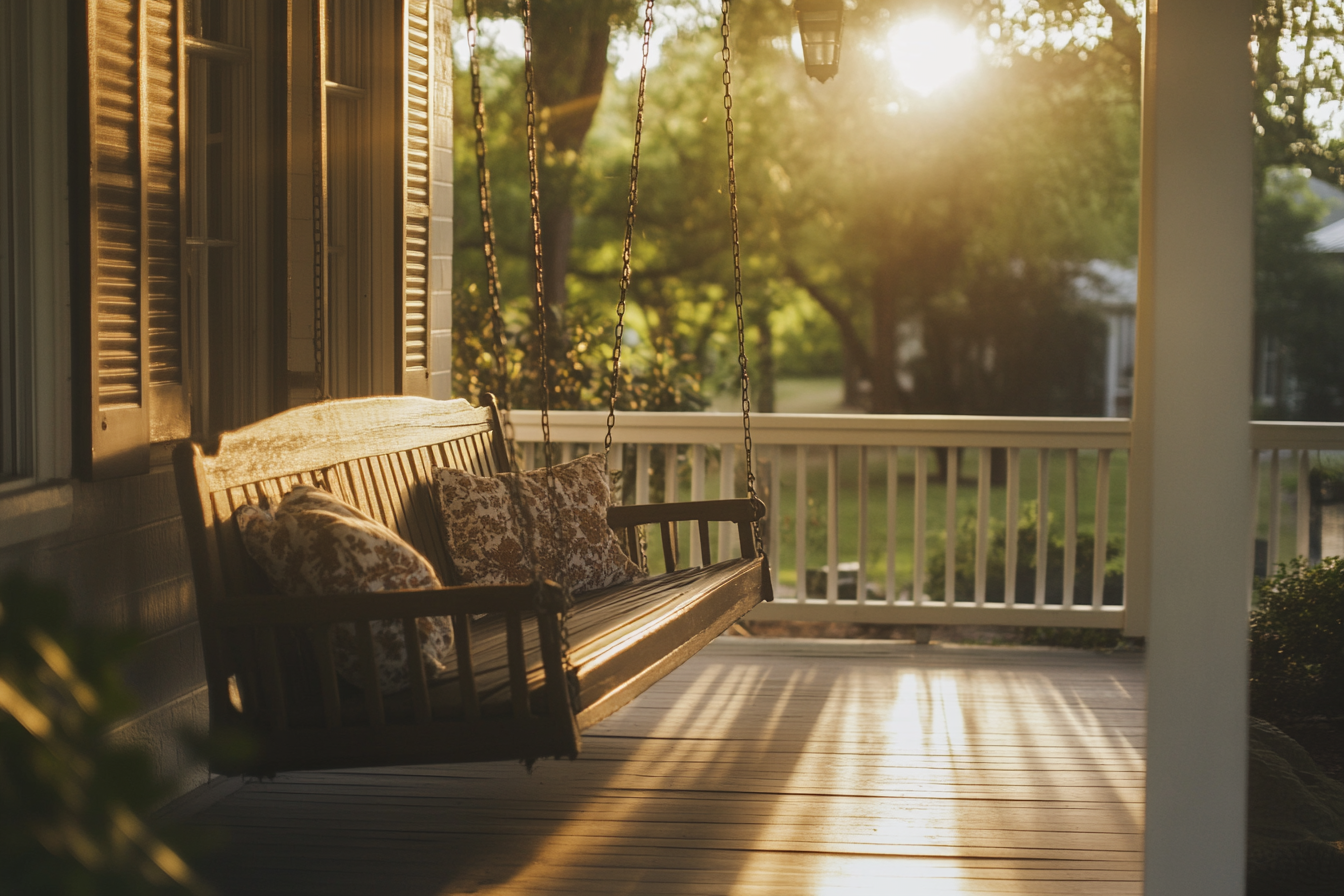 The porch swing of a nice home | Source: no source