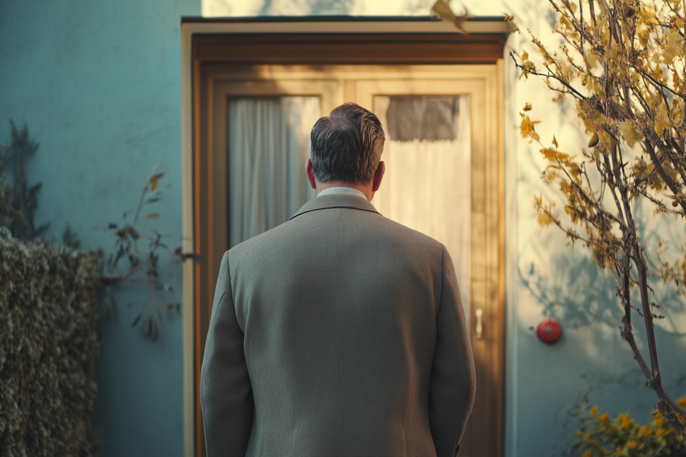 A man standing outside a house | Source: No source