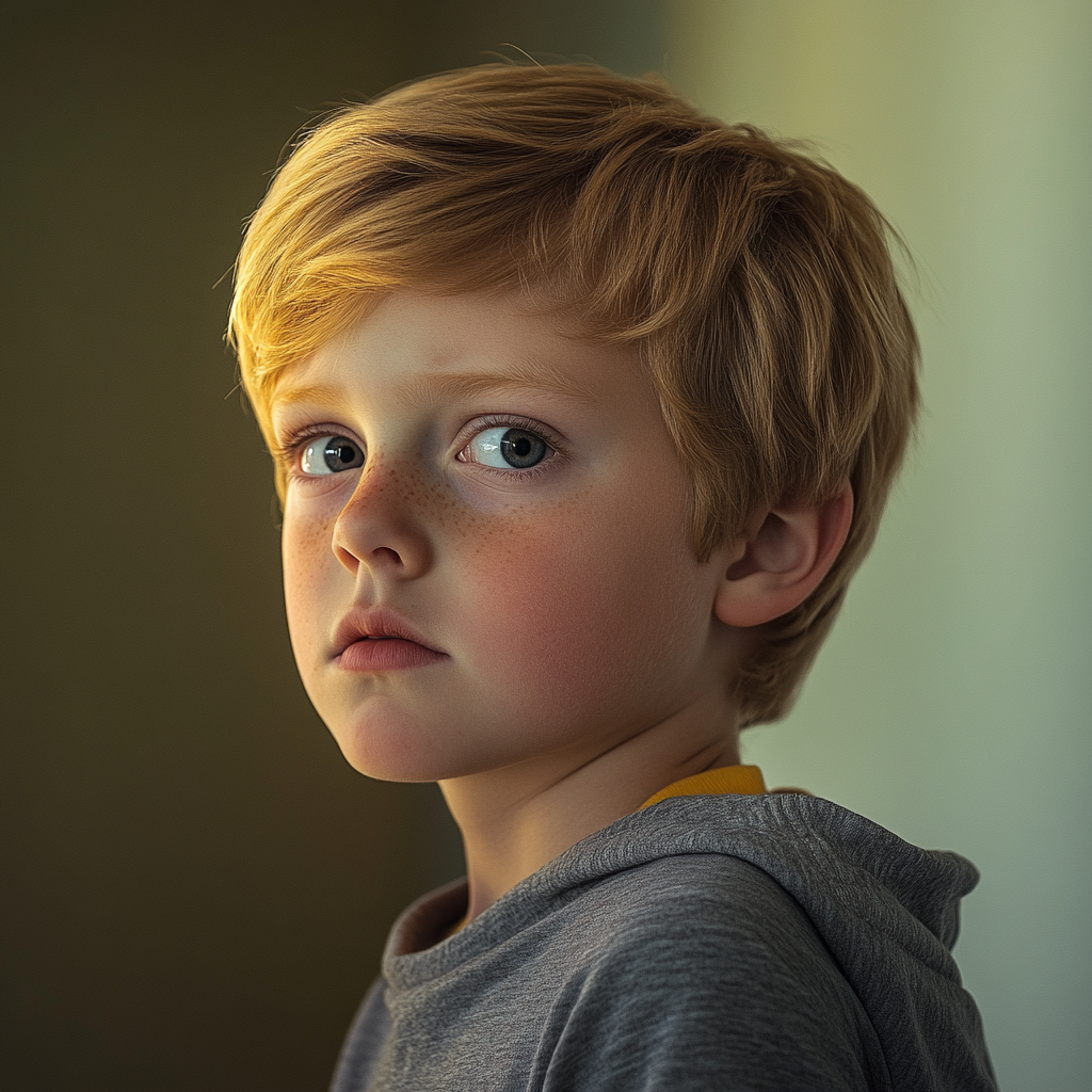 A little boy with a worried expression | Source: no source
