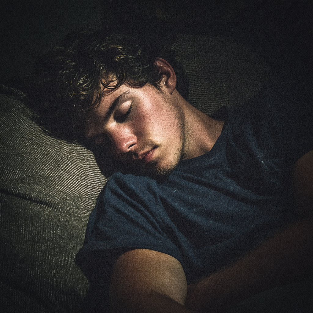 A man sleeping on a couch | Source: no source