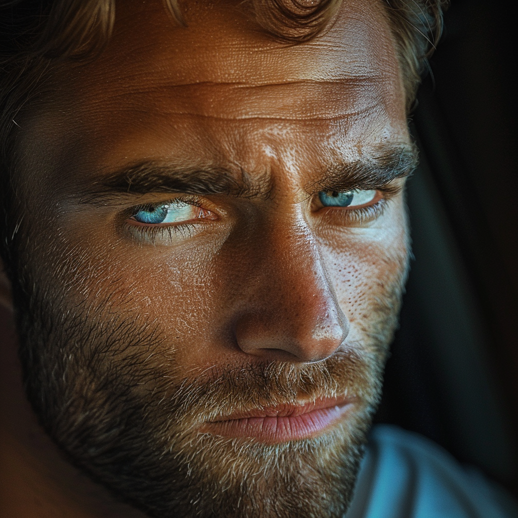 Close-up of a furious man furrowing his brows | Source: No source