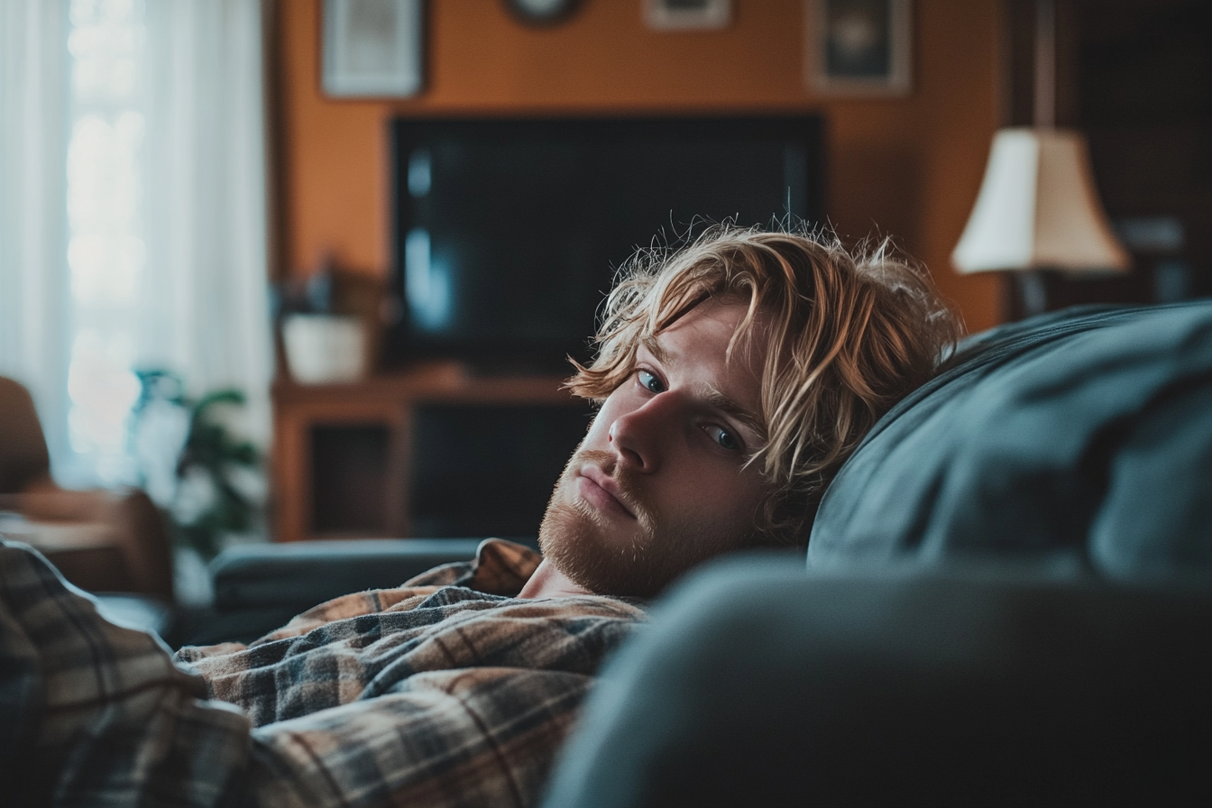 A man relaxing on a sofa | Source: No source