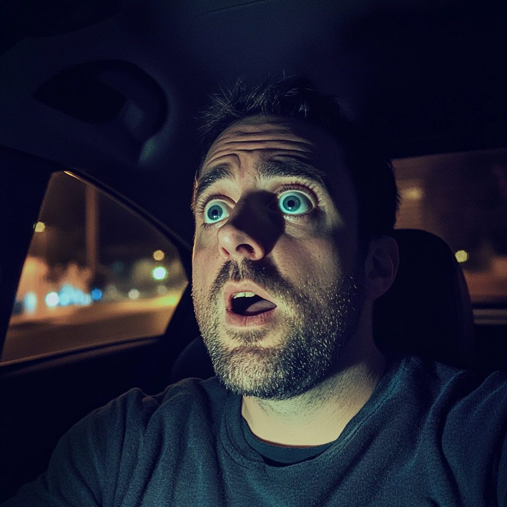 A shocked man sitting in his car | Source: No source