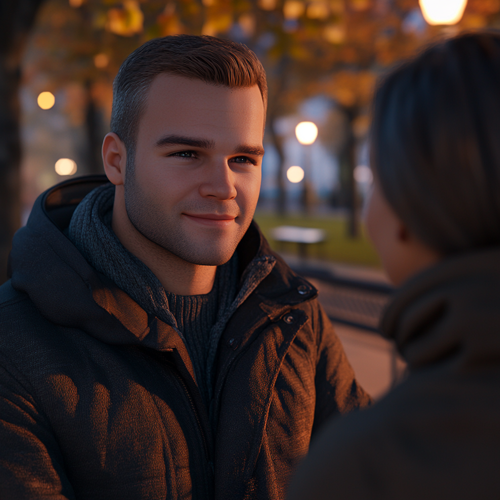 A man talking to a woman | Source: no source